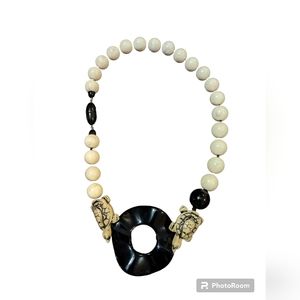 Boutique asymmetrical necklace with turtle accent